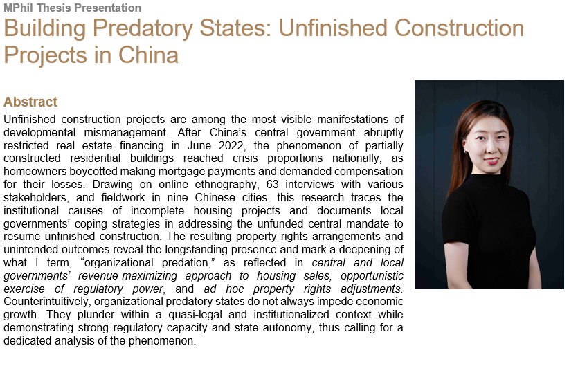 Building Predatory States: Unfinished Construction Projects in China