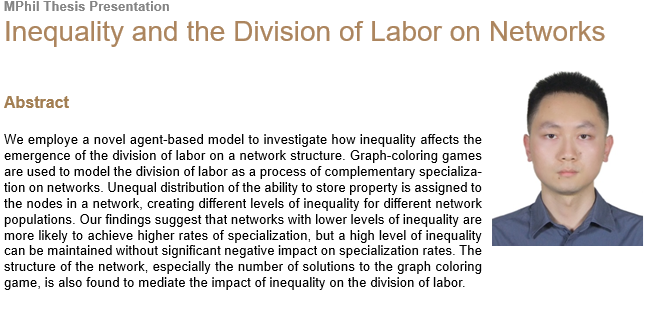 Inequality and the Division of Labor on Networks 