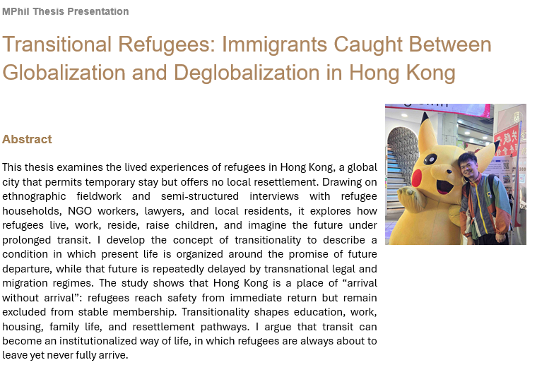 Transitional Refugees: Immigrants Caught Between Globalization and Deglobalization in Hong Kong