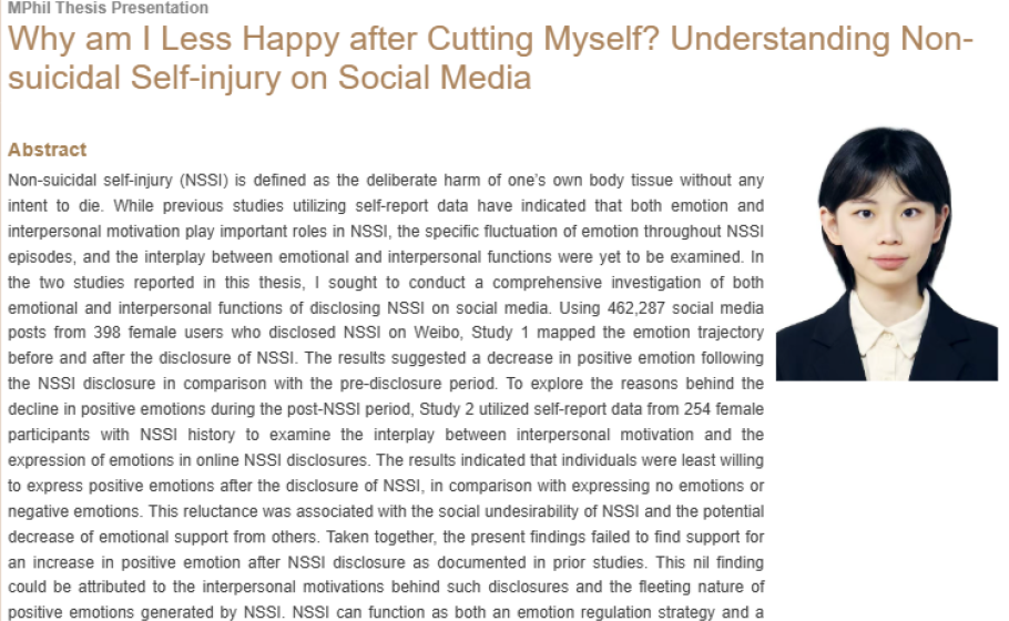 Why am I Less Happy after Cutting Myself? Understanding Non-suicidal Self-injury on Social Media