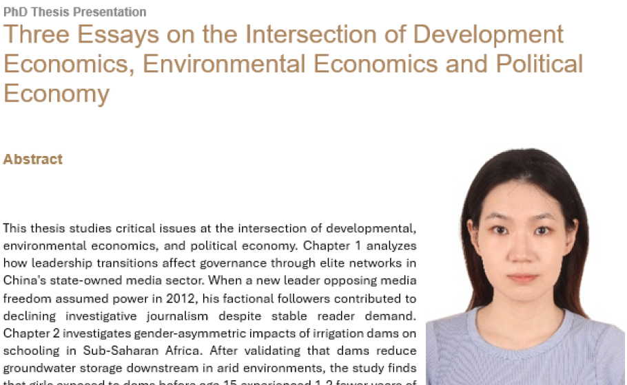 Three Essays on the Intersection of Development Economics, Environmental Economics and Political Economy