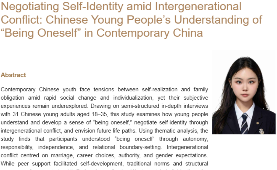 Negotiating Self-Identity amid Intergenerational Conflict: Chinese Young People’s Understanding of “Being Oneself” in Contemporary China