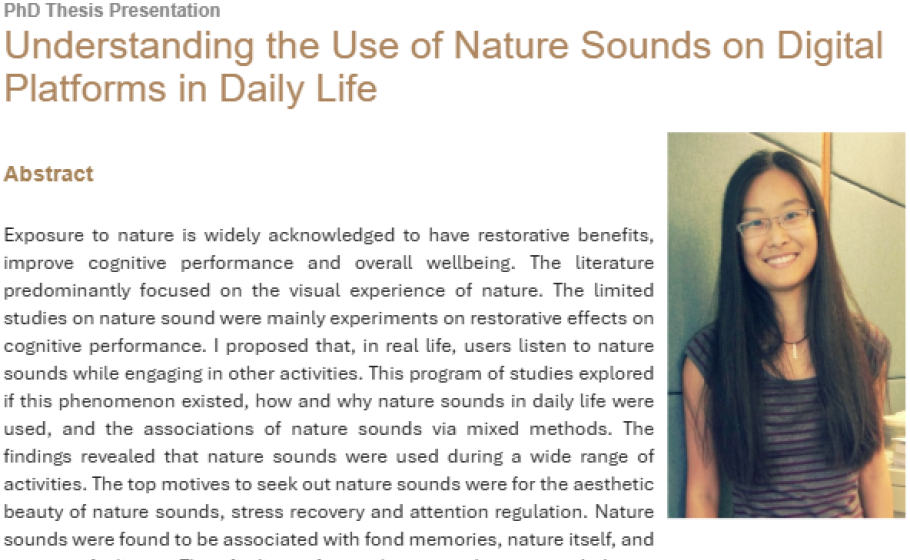 Understanding the Use of Nature Sounds on Digital Platforms in Daily Life