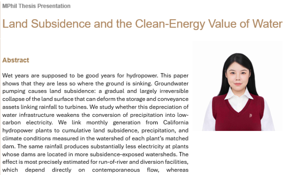 Land Subsidence and the Clean-Energy Value of Water
