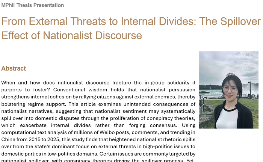 From External Threats to Internal Divides: The Spillover Effect of Nationalist Discourse