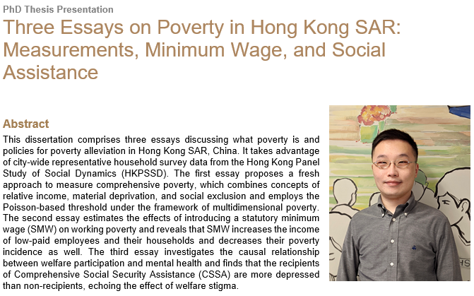 Three Essays on Poverty in Hong Kong SAR: Measurements, Minimum Wage, and Social Assistance