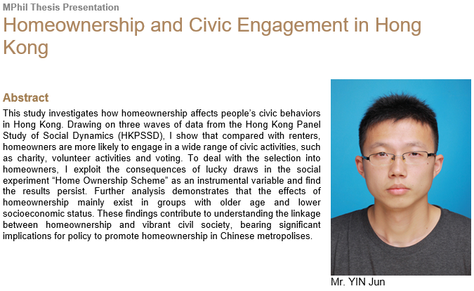 Homeownership and Civic Engagement in Hong Kong