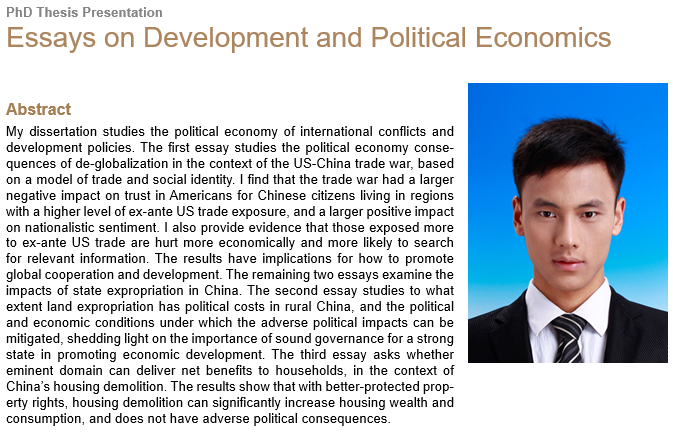 Essays on Development and Political Economics