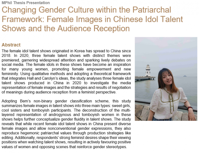 Changing Gender Culture within the Patriarchal Framework: Female Images in Chinese Idol Talent Shows and the Audience Reception