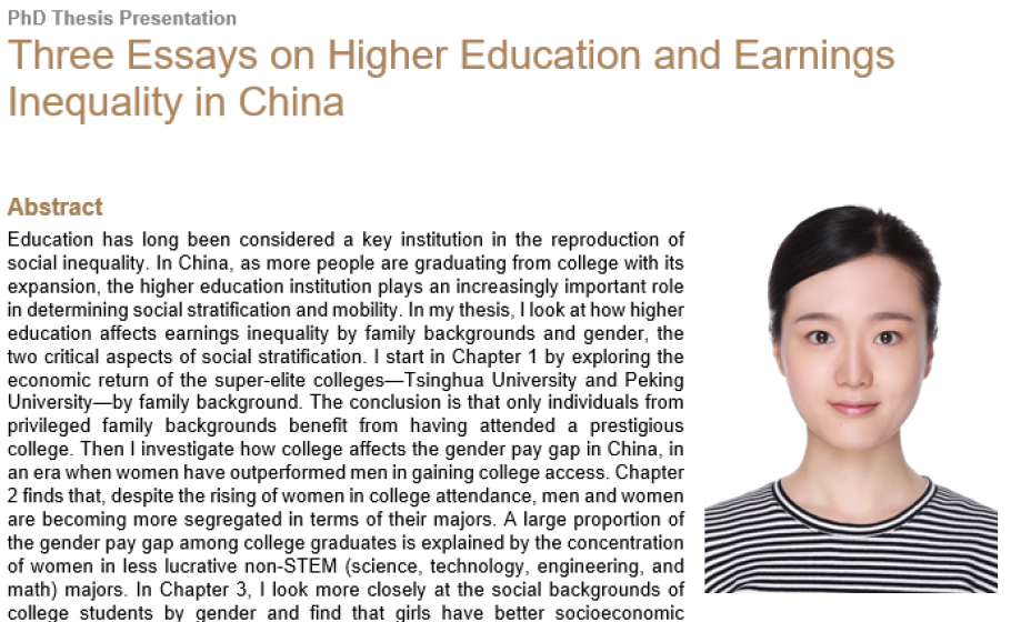 Three Essays on Higher Education and Earnings Inequality in China